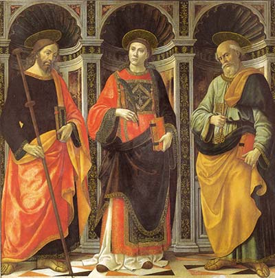 Ghirlandaio, Saint Stéphane entre les saints Jacques et Pierre, musée de l\_académie